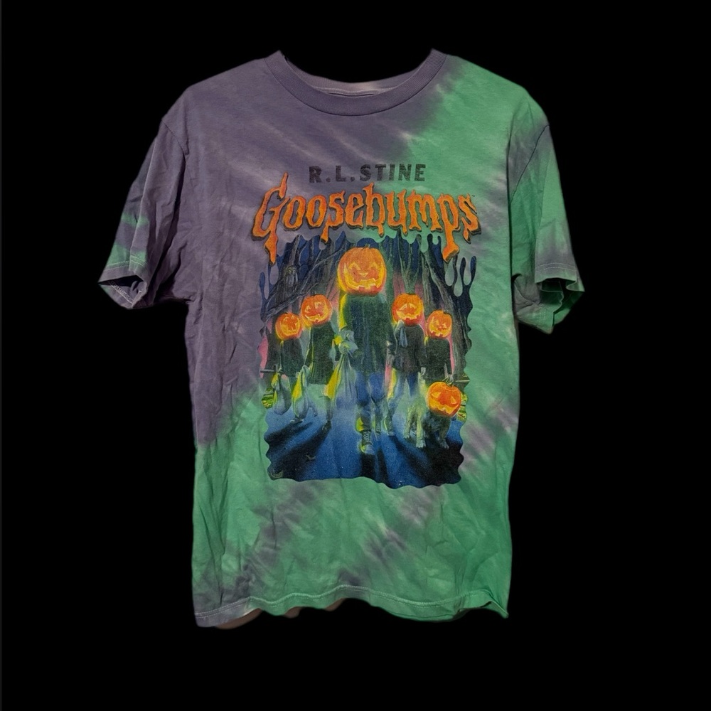 Goosebumps Tie-Dye Short Sleeve Tee - Green and Purple